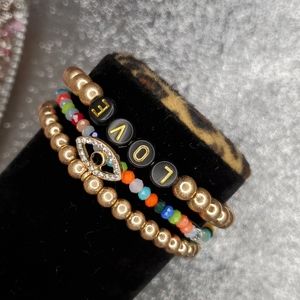 Wish NWT Gold & Color Beaded Stetchy Bracelet Set! ❤❤❤